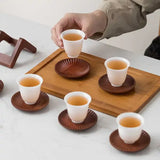 Patterned Wooden Coasters Waterproof Anti Skidding Tea Cup Mats High Temperature Reusable Mug Mat Kitchen Tableware Pad Decor
