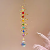 1pc 3D Gazing Ball Spiral Hanging Decoration Rainbow Maker Hanger Suncatcher Wind Chime Hanging Decoration