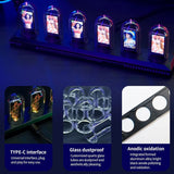 1PC Nixie Tube RGB Retro Digital Clock Light, IPS Glows Analog Clock, Support Wi-Fi Time Calibration, APP Control, Wheather Mode