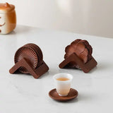 Patterned Wooden Coasters Waterproof Anti Skidding Tea Cup Mats High Temperature Reusable Mug Mat Kitchen Tableware Pad Decor