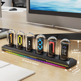 1PC Nixie Tube RGB Retro Digital Clock Light, IPS Glows Analog Clock, Support Wi-Fi Time Calibration, APP Control, Wheather Mode