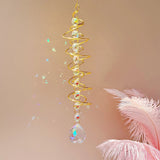 1pc 3D Gazing Ball Spiral Hanging Decoration Rainbow Maker Hanger Suncatcher Wind Chime Hanging Decoration