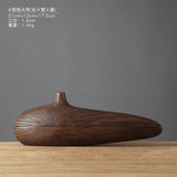 Modern Line Stripe Resin Vase Flower Arrangement Dried Flower Imitation Wood Vase Bookcase Desktop Decoration Crafts Furnishings