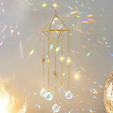 Sun Crystal Suncatchers Prism Glass Ball Sun Catcher Rainbow Maker Diamond Frame Hanging Wind Chimes Light Catcher Garden Decor
