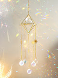 Sun Crystal Suncatchers Prism Glass Ball Sun Catcher Rainbow Maker Diamond Frame Hanging Wind Chimes Light Catcher Garden Decor