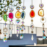 Natural Stones Agate Sun Catcher Agate Sun Catcher For Rainbow Maker Hanging Crystal Witch Suncatcher Windchime Wall Decor